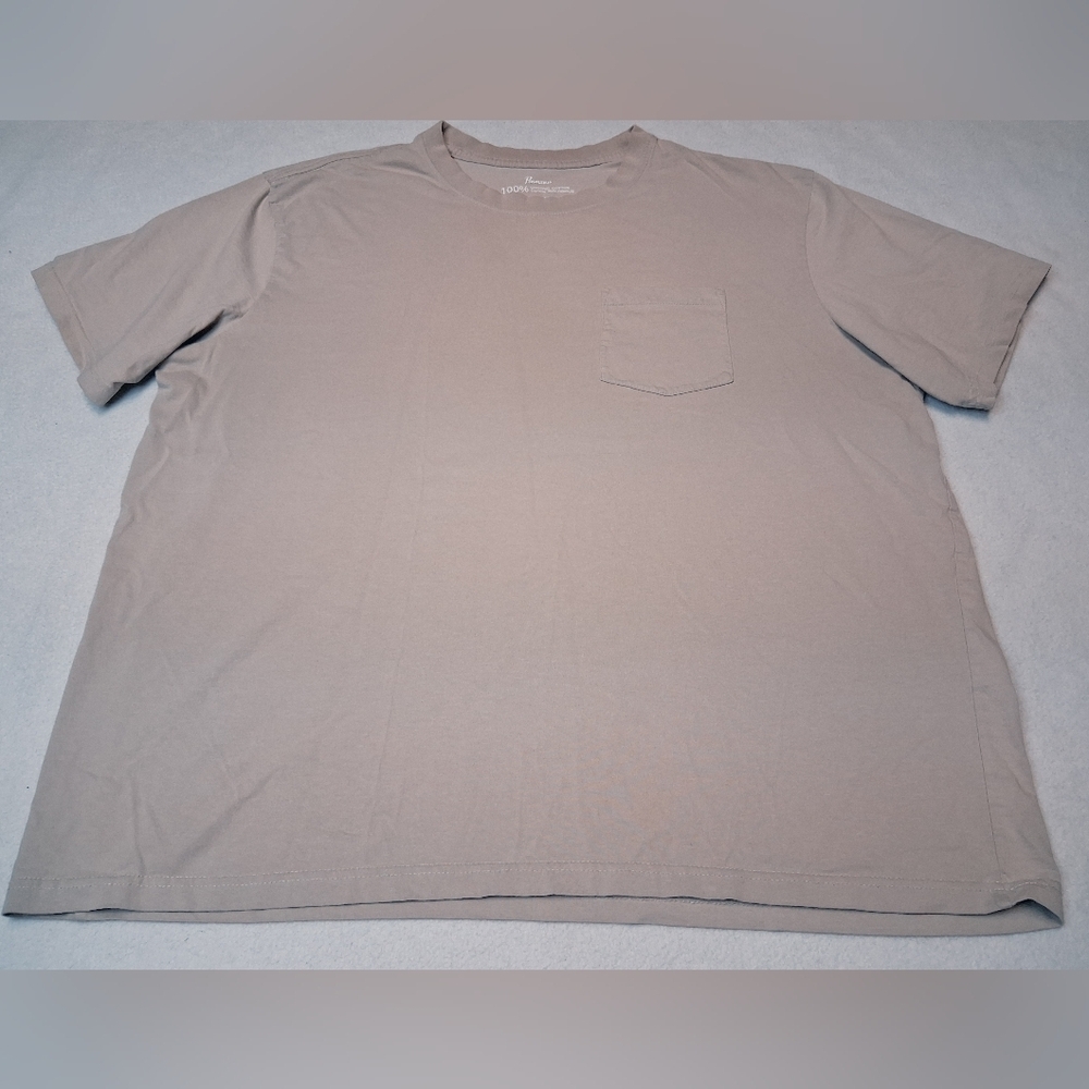 Penmens 100% Organic Cotton  Men's Classic Beige Pocket Tee